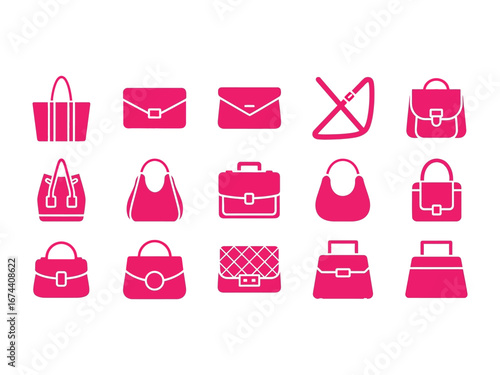 Fashion's Icon: An assortment of the most iconic bag styles, symbolizing fashion
