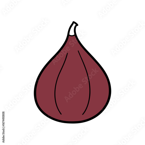  minimal vector art illustration of a fig on a white background