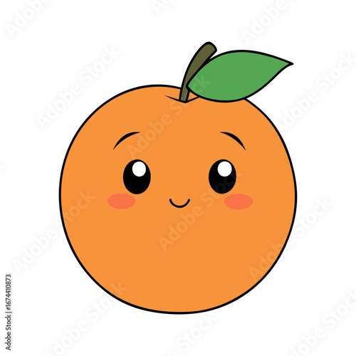  cute cartoon peach with blushing cheeks on transparent background