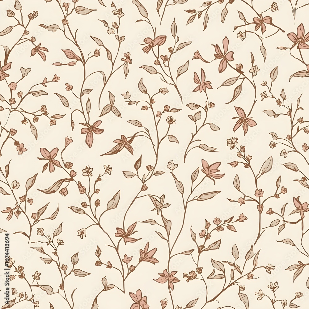 Fototapeta premium Elegant floral pattern design for wallpapers and fabrics