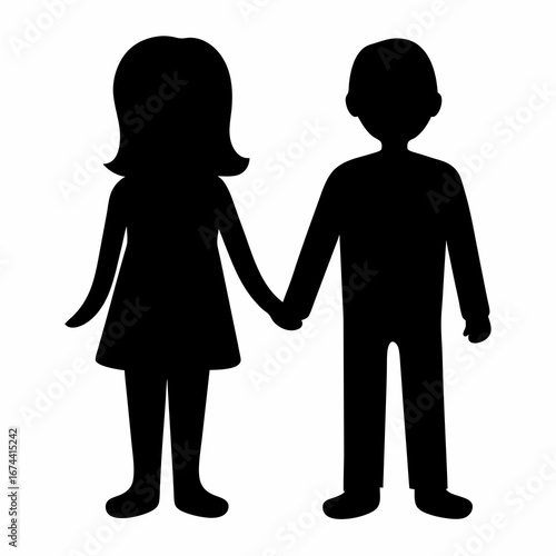 Silhouette of a couple holding hands, showing love and connection