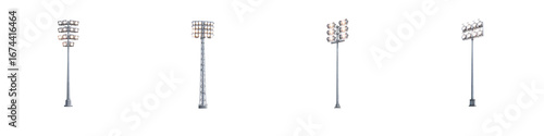 Set of Stadium Floodlights Illustration isolated on transparent background