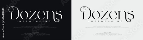 Dozens premium luxury elegant alphabet letters and numbers. Vintage wedding typography classic serif font decorative vintage retro. creative vector illustration
