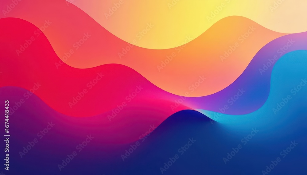 Fototapeta premium Abstract geometric shapes blend seamlessly in a vibrant, flowing gradient , vector, artwork