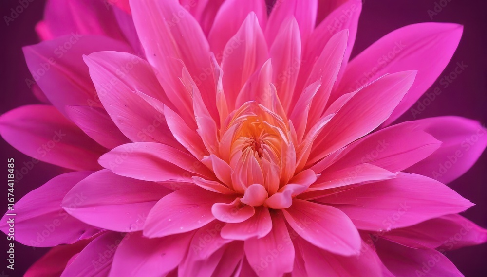 Obraz premium Abstract pink neon flower petals, glowing backdrop, luminescent, scene