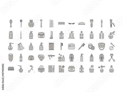 Everyday essentials: A meticulously curated collection of everyday essentials. From grooming to skincare, this minimalist monochrome composition is a symphony of self-care.