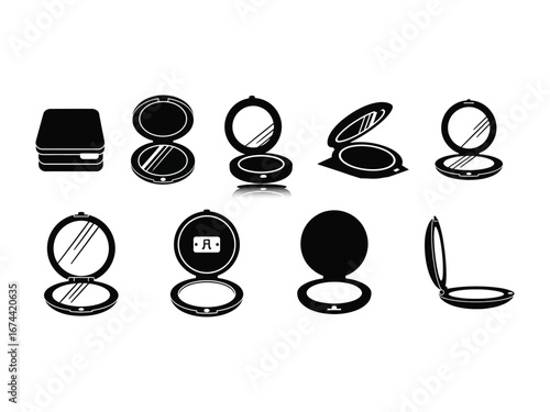 Cosmetic Mirror: A stylish collection of sleek, silhouette compact mirror for makeup, reflecting the essence of elegance and beauty.