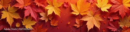 Wallpaper Mural Autumn leaves in warm tones arranged as a seamless tileable background , nature, season Torontodigital.ca