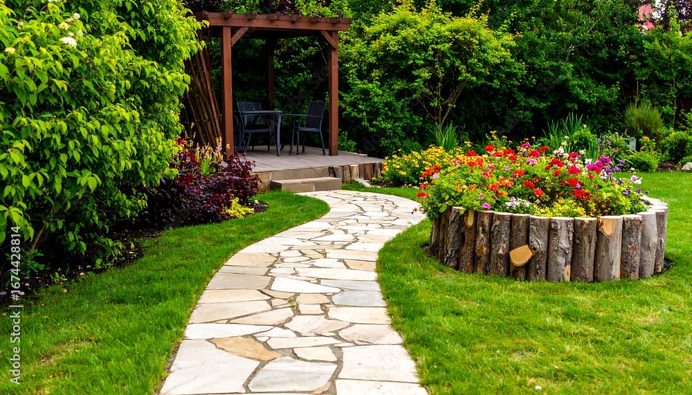 Fototapeta premium Landscaped garden path