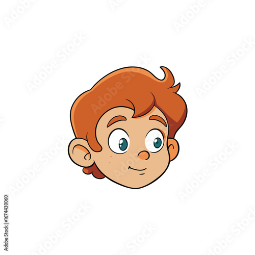 Wallpaper Mural kid head looking down on white background.eps Torontodigital.ca