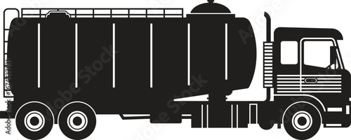 Silhouette of a Tanker Truck for Transporting Liquids