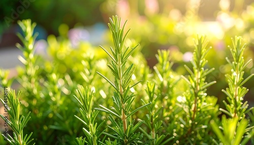 Close-up of rosemary plants in sunlight