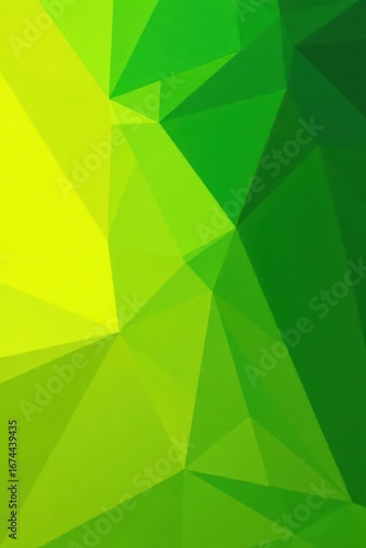 Abstract bio-inspired background; vibrant yellow-green triangles, organic shapes , aesthetic, design