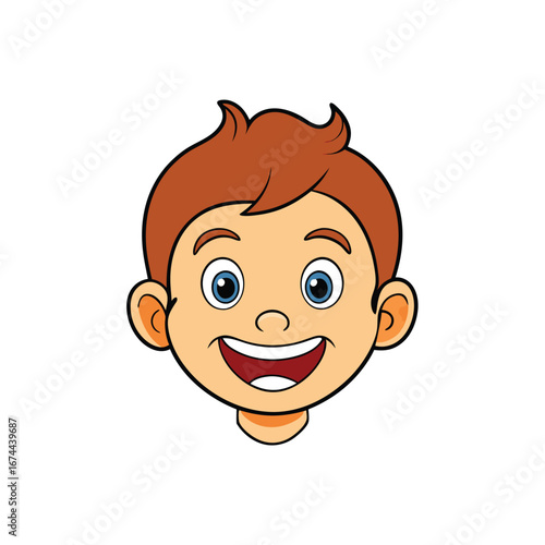 Wallpaper Mural kid mouth smiling on white background.eps Torontodigital.ca