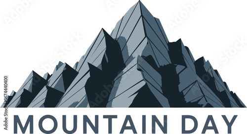 Dark geometric mountain range with text SUMIT on white background mountains gray