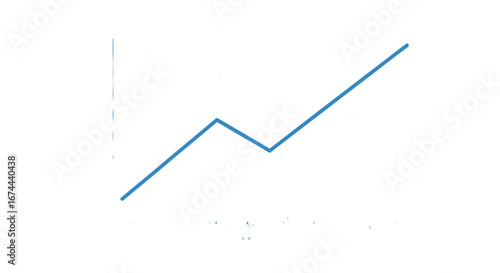 Illustration of a blue line graph showing fluctuating upward trend on a white background with faint labels