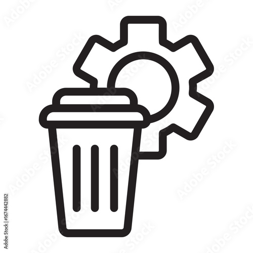 waste management line icon