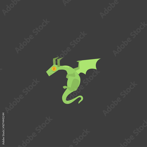 Dragon icon logo flat vector design