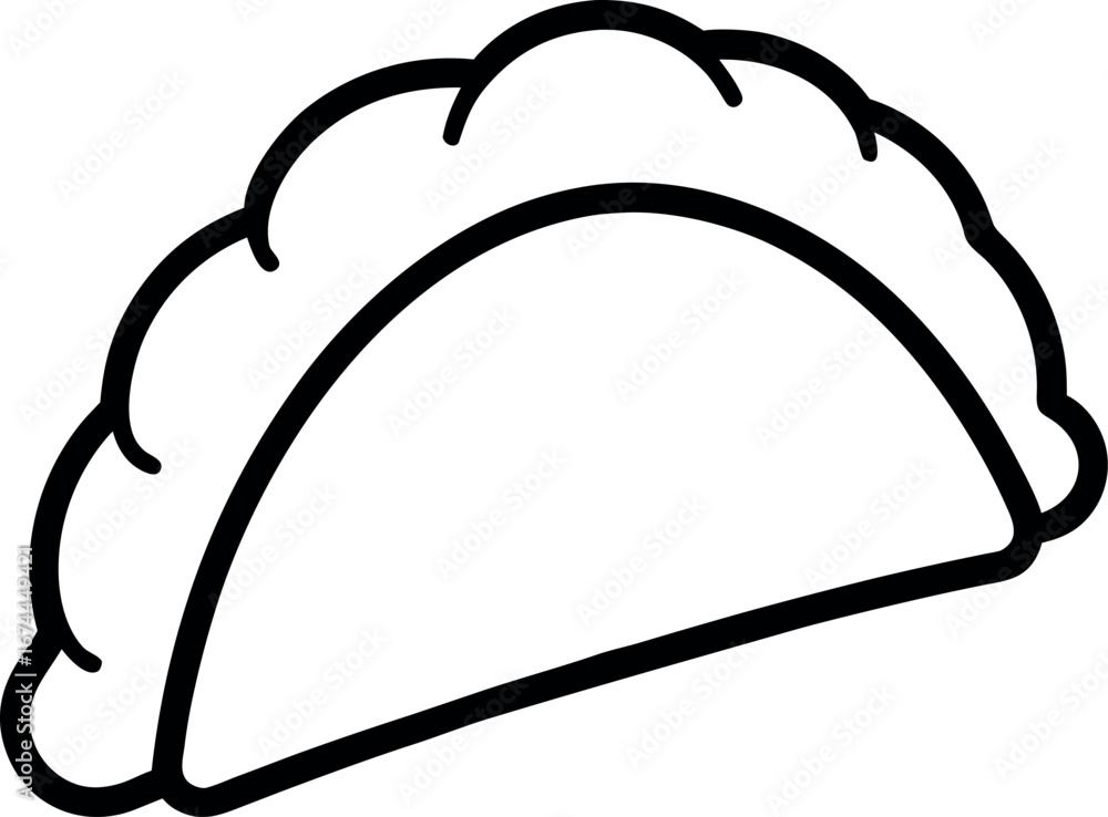 Fototapeta premium Minimalist Calzone Line Art Food Icon