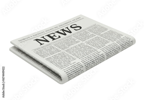 Isolated newspaper headline, print media publication, journal of current affairs news