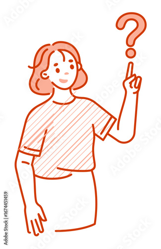 Woman with question mark