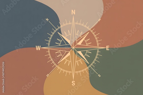 Find your direction with this stunning abstract compass design, perfect for modern branding and navigation themes.