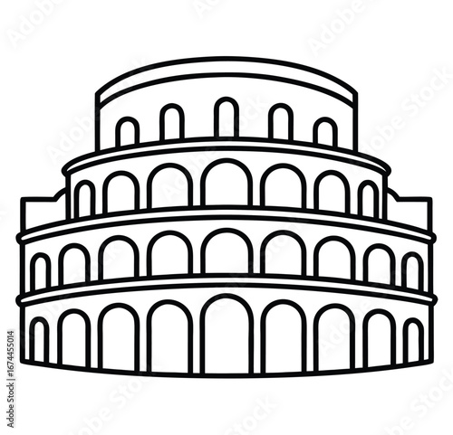 Colosseum in Rome Italy ancient landmark and famous amphitheater for travel and history