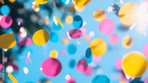 Vibrant Colorful Confetti Falling Background
