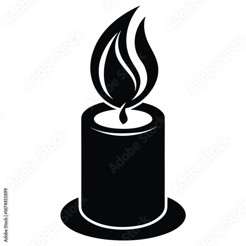candle flame silhouette vector icon