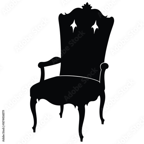 haunted chair silhouette vector icon
