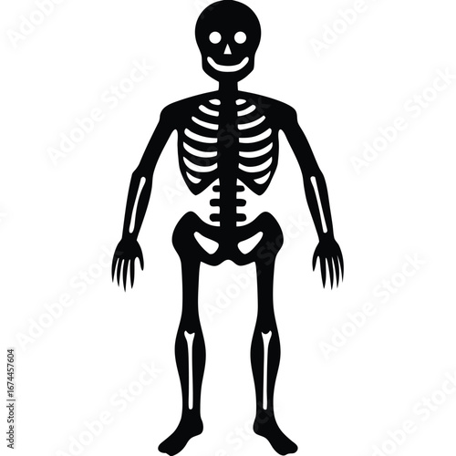 skeleton silhouette vector icon
