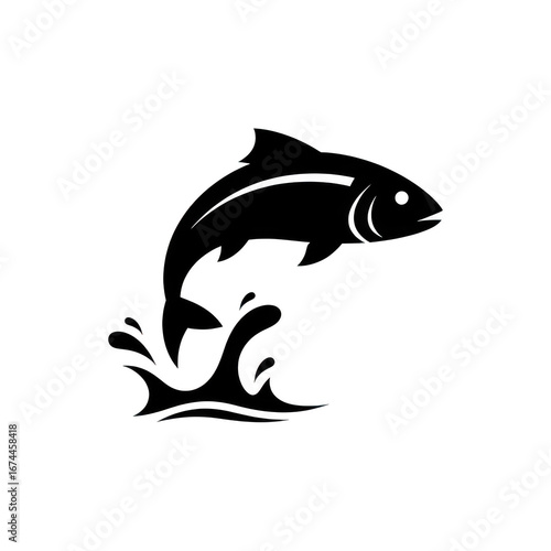 Fish jumping out of the water isolated on transparent background
