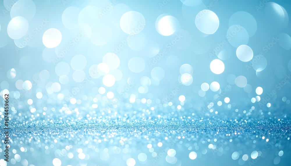 Fototapeta premium Abstract light blue bokeh background with glitter