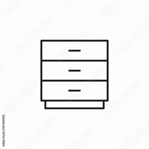 chest drawers furniture icon sign vector