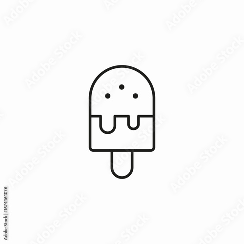 chocolate dipped popsicle icon sign vector