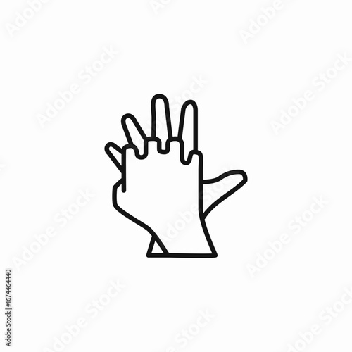 hand counting three icon sign vector