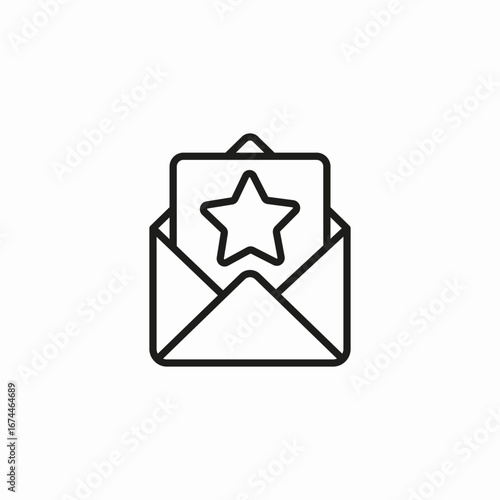 letter with star icon sign vector