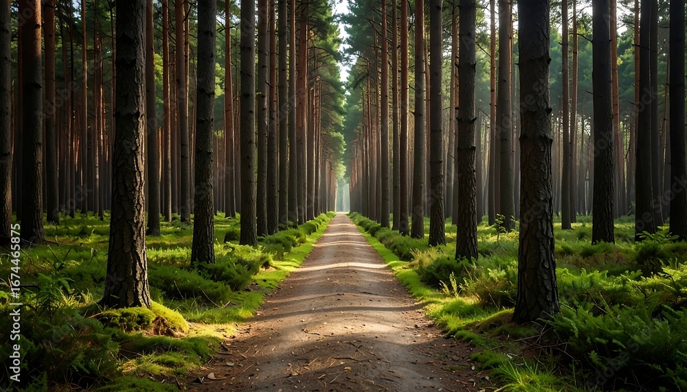 Obraz premium Forest path, sunlight