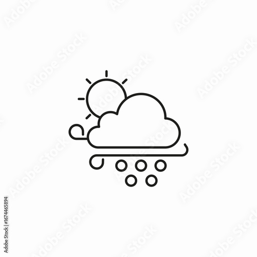 windy cloudy hail icon sign vector