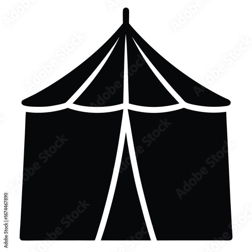 Simple flat icon of a circus tent or other outdoor structure