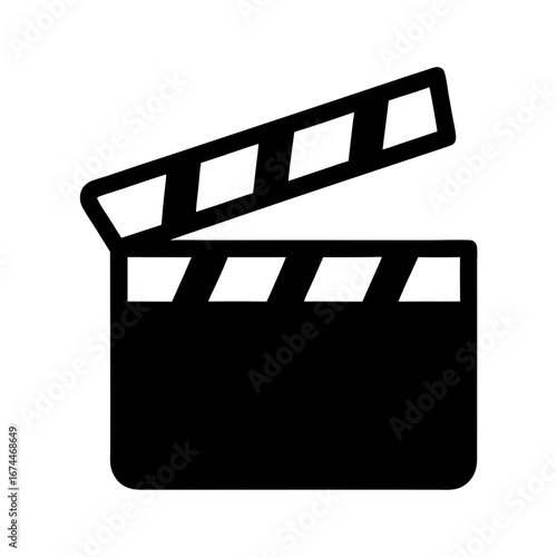 Black silhouette of a movie clapper board or film slate icon