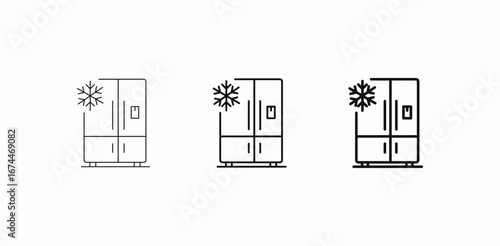 cold double fridge icon sign vector