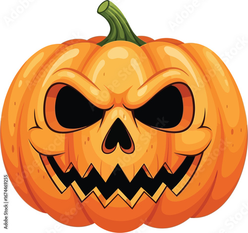 Spooky jacko'lantern with a menacing grin perfect for halloween decorations