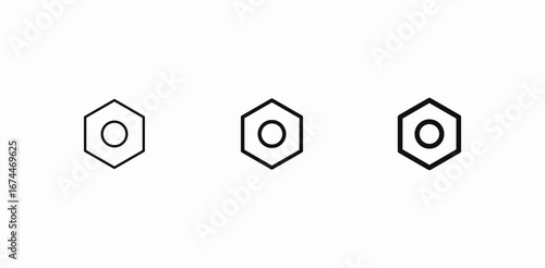 hexagonal nut bolt  icon sign vector