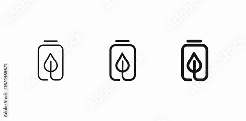 leaf eco power icon sign vector