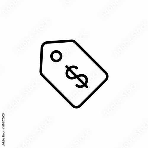 price tag dollar icon sign vector
