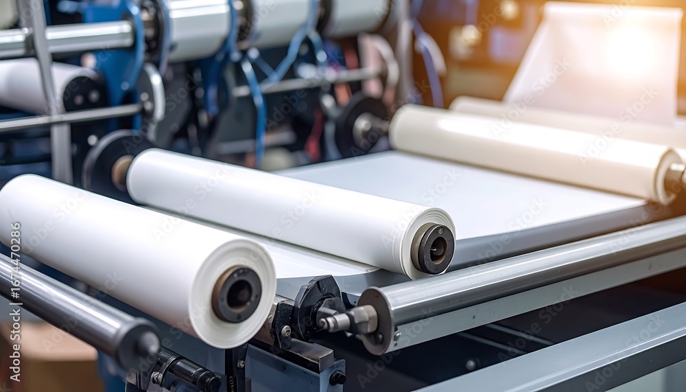 Fototapeta premium Manufacturing of plastic rolls