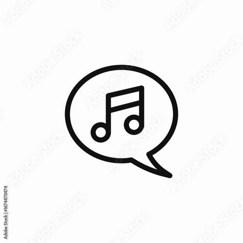 speech bubble musical note icon sign vector