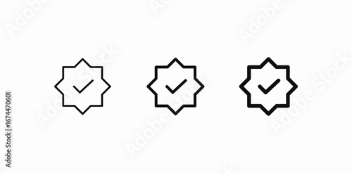 star with checkmark icon sign vector