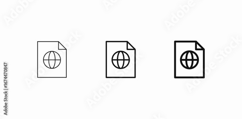 world globe document icon sign vector